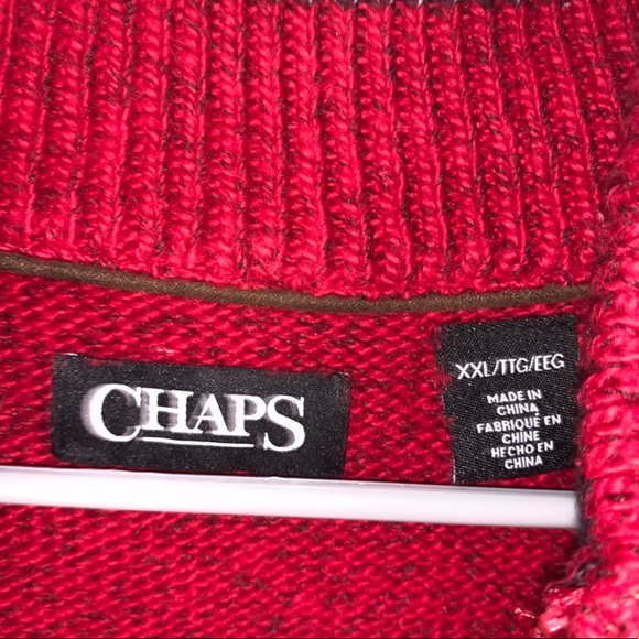 Chaps Red Half Zip Sweater - Picture 3 of 12